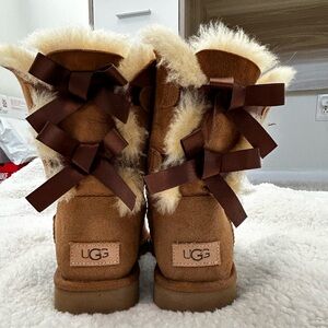 UGG Tan Boots with Brown Bows
